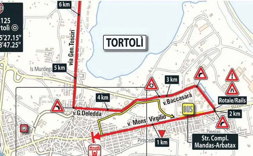 L'arrivo a Tortolì (fonte Giro d'Italia)