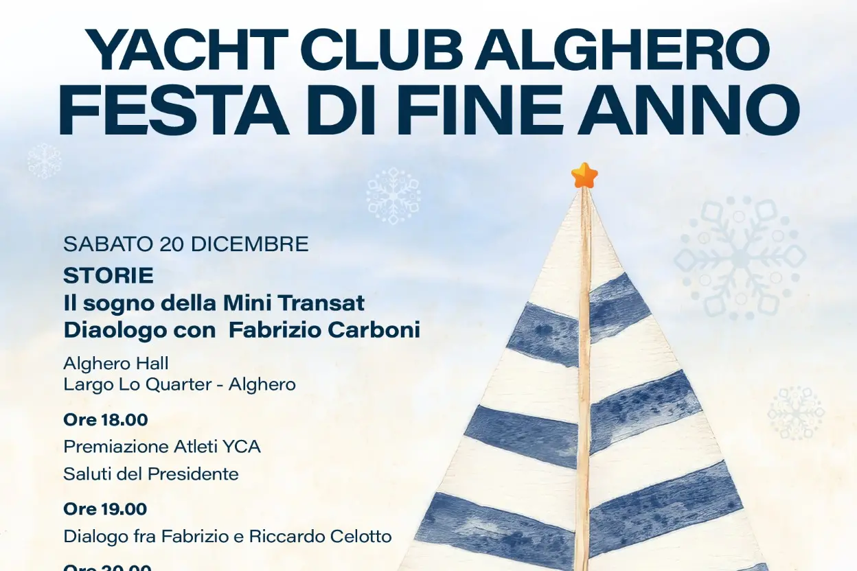 La locandina della "Festa di Fine Anno" dello Yacht Club Alghero