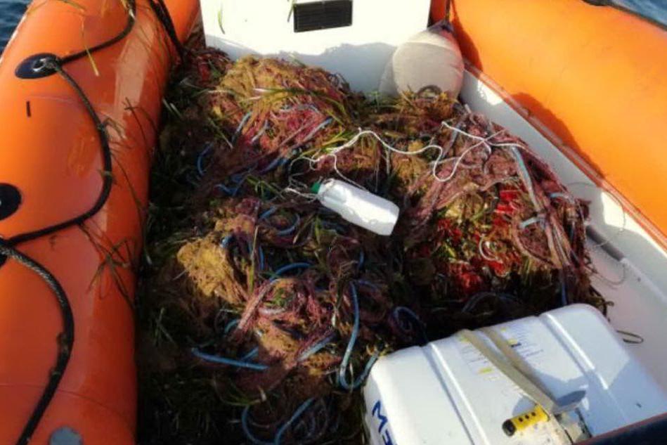 Rete da pesca abusiva lunga oltre 2 km: la scoperta a Quartu
