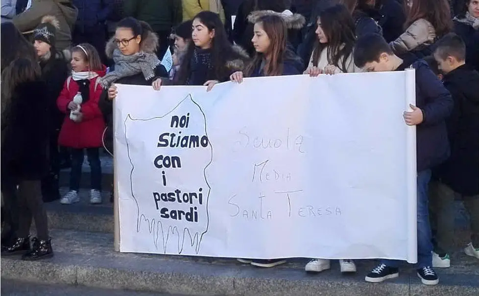Gli studenti hanno esposto cartelli e striscioni (Santa Teresa Gallura)
