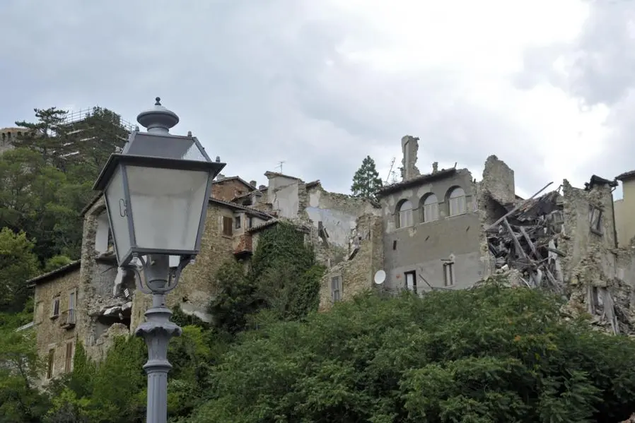 Vigilia del quinto anniversario della prima grande scossa, che il 24 agosto distrusse Amatrice, Accumoli e Arquata del Tronto, provocando 299 vittime, 21 Agosto 2021. ANSA/SACCHETTONI