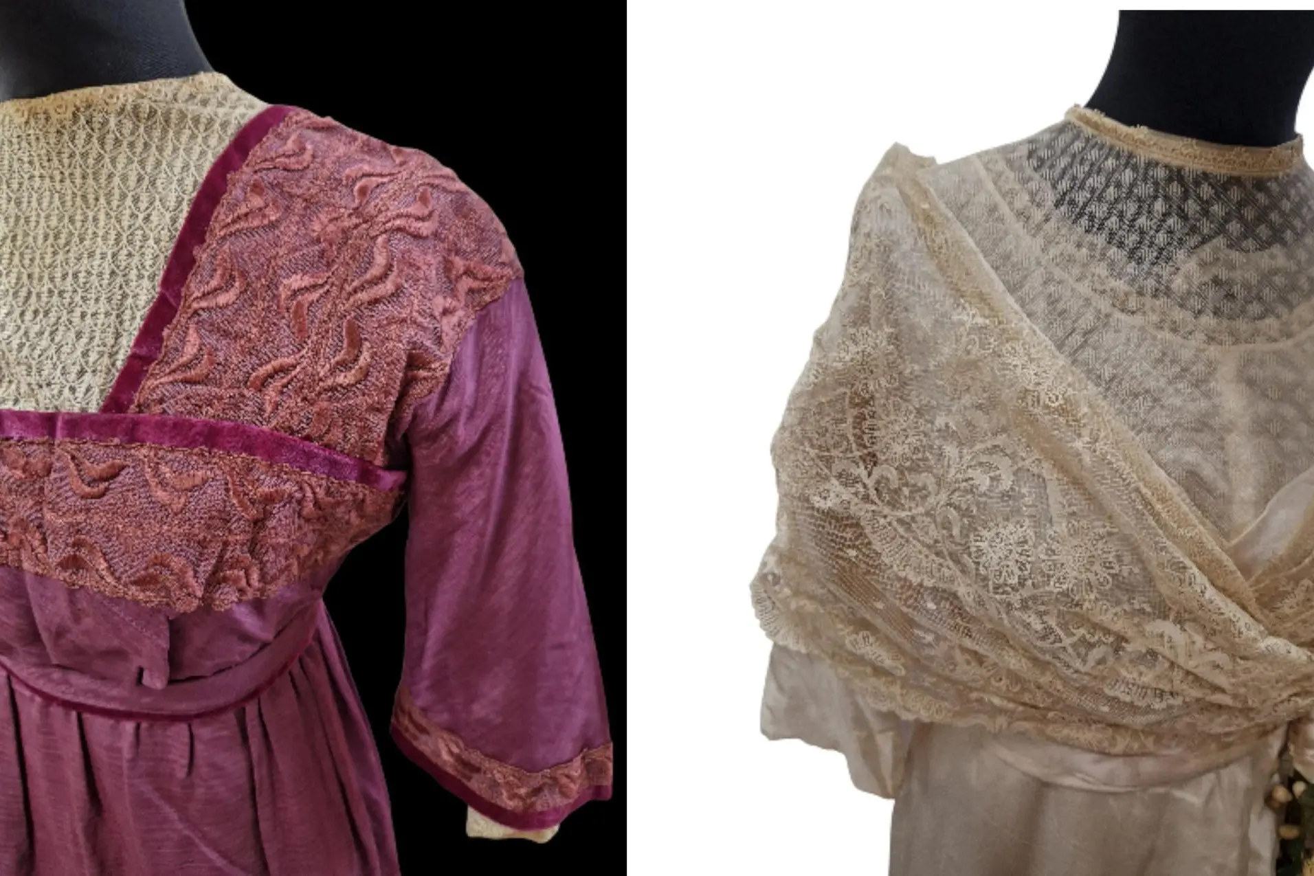 Particolari degli abiti in mostra (foto ufficio stampa)