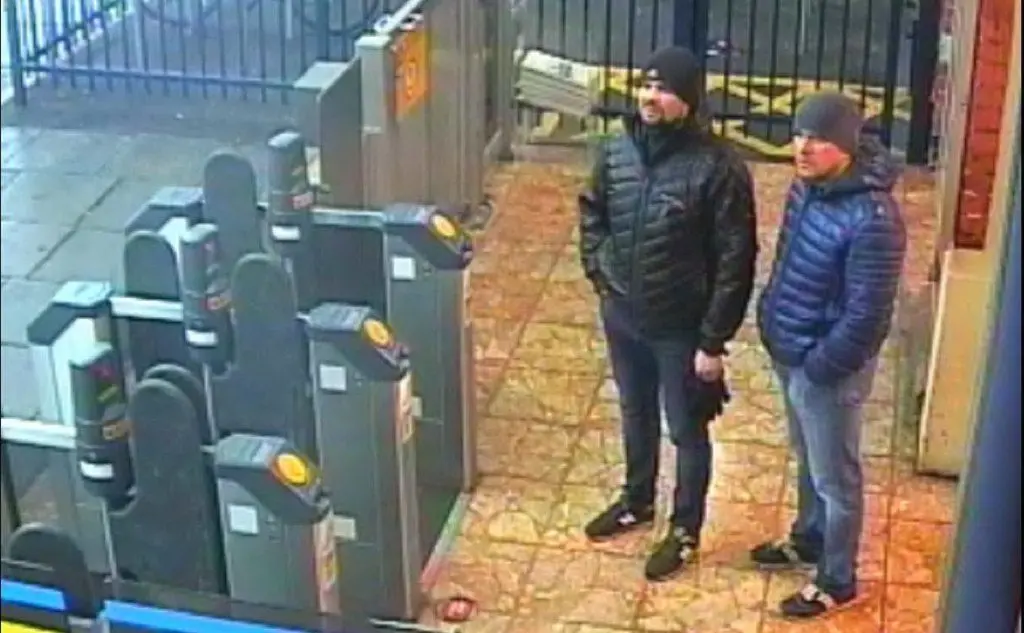I due cittadini russi sospettati di essere i responsabili dell'avvelenamento di Skripal (foto Ansa)