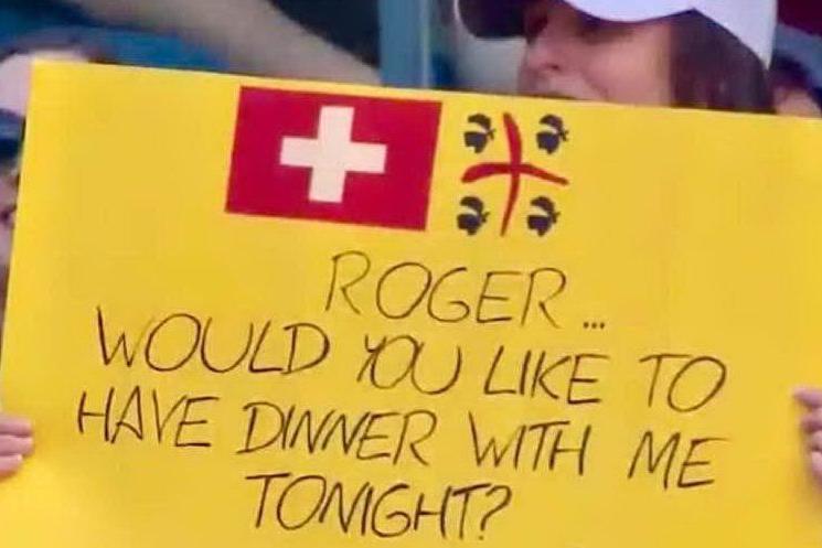 L'invito della giovane a Federer (foto Twitter)