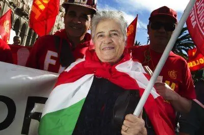 Assunta Melis nel corteo dell'11 novembre a Cagliari