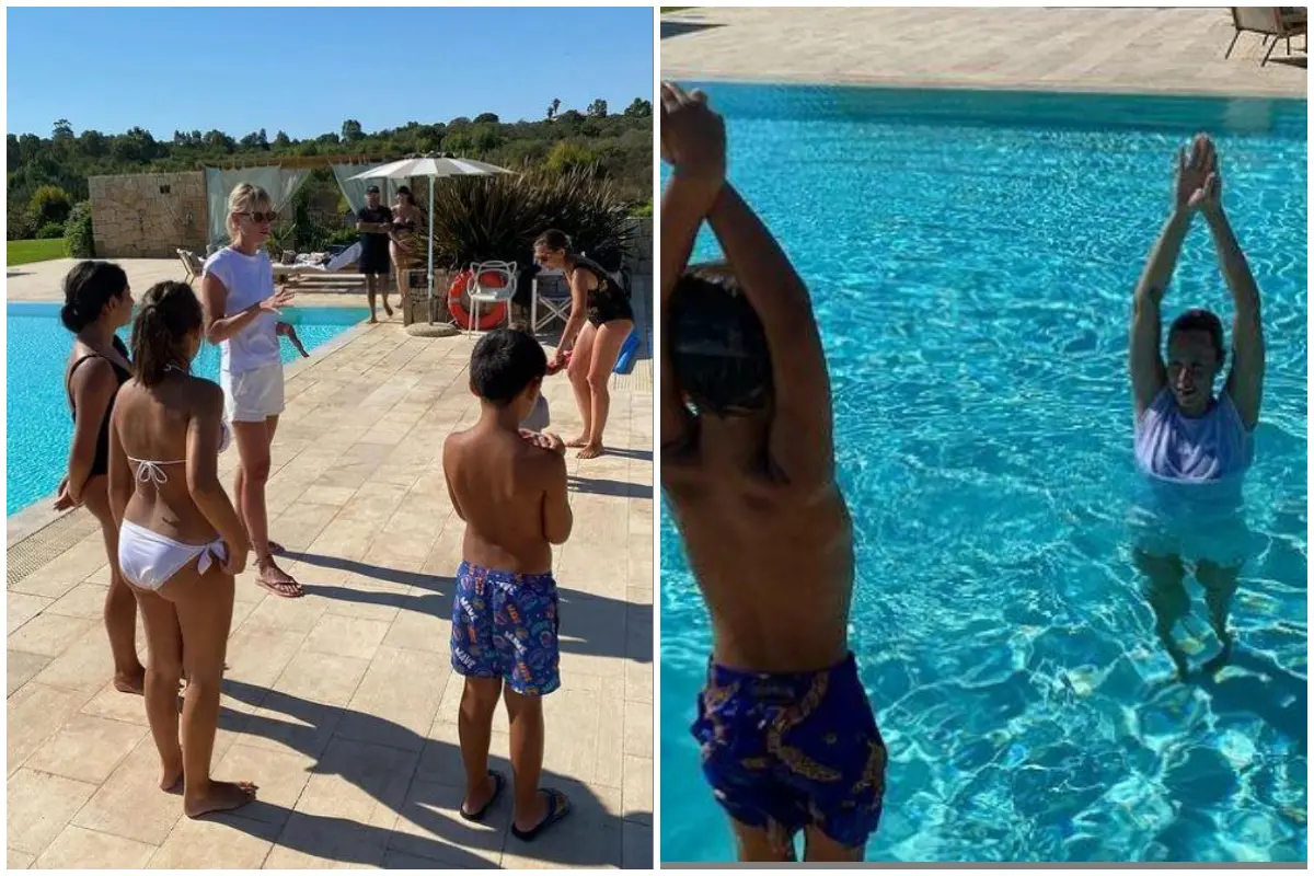 Federica Pellegrini gives swimming lesson (from Instagram)