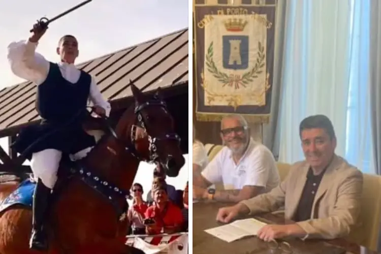 Il palio e la presentazione (foto Pala)