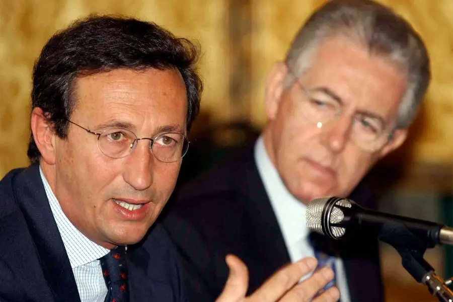 Con Gianfranco Fini (Ansa)