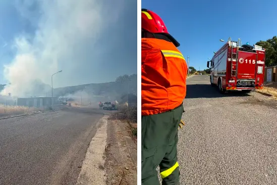 L'incendio a Muros (foto concessa)