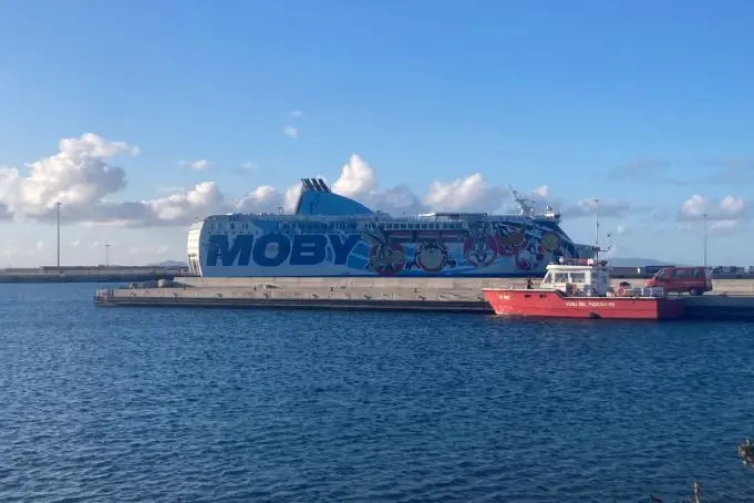 La Moby approdata questa mattina a Porto Torres