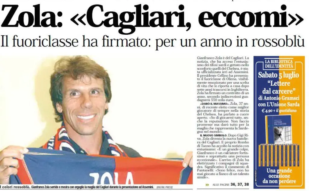 L'articolo pubblicato su &quot;L'Unione Sarda&quot;