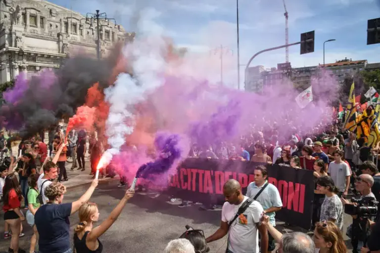 La manifestazione a Milano