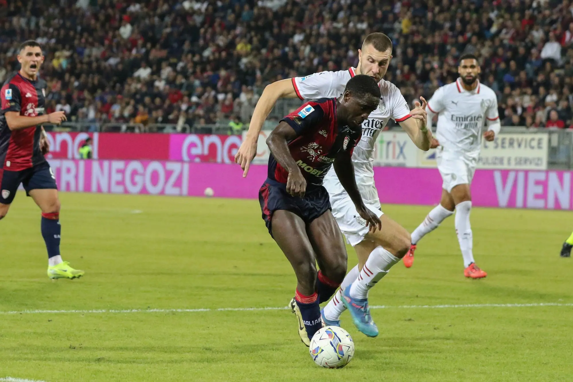 Zito Luvumbo in Cagliari-Milan (foto Fabio Murru)