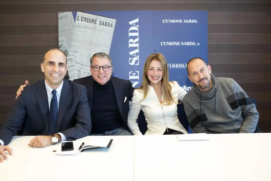 Da sinistra: Luca Caschili, Andrea Frailis, Daniela Noli ed Enrico Balletto (foto L'Unione Sarda/Solinas)