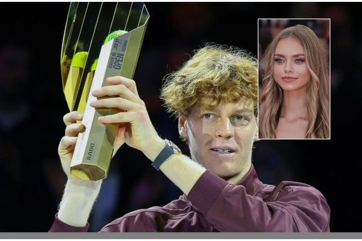 Sinner con il trofeo (Ansa), nel riquadro Laila Hasanovic