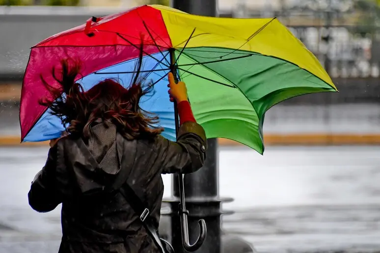 Una donna con l'ombrello (Ansa)