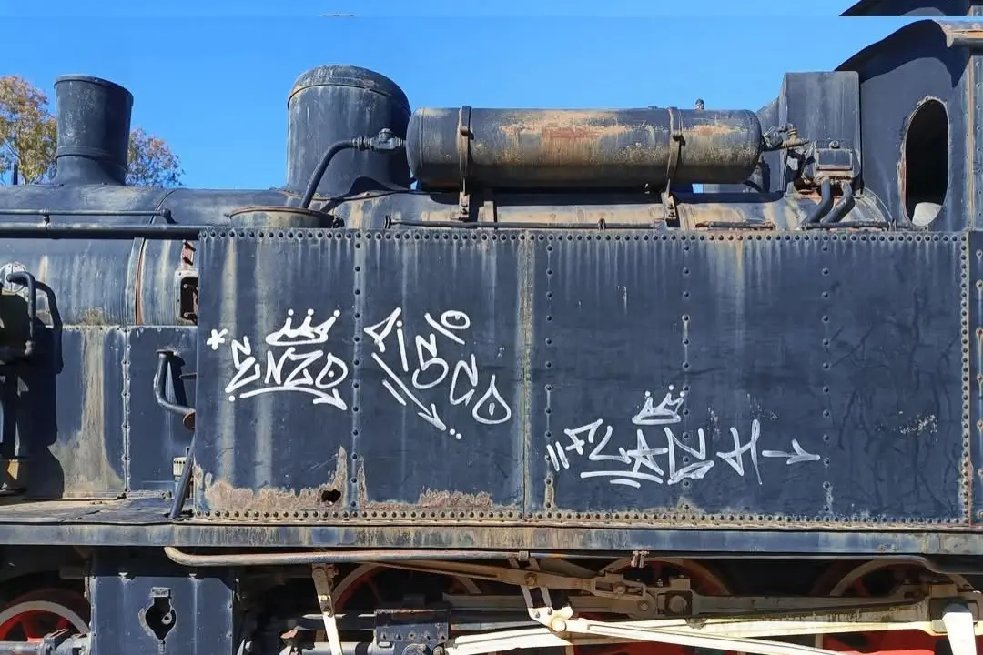 L'atto di vandalismo. (Foto Scano)