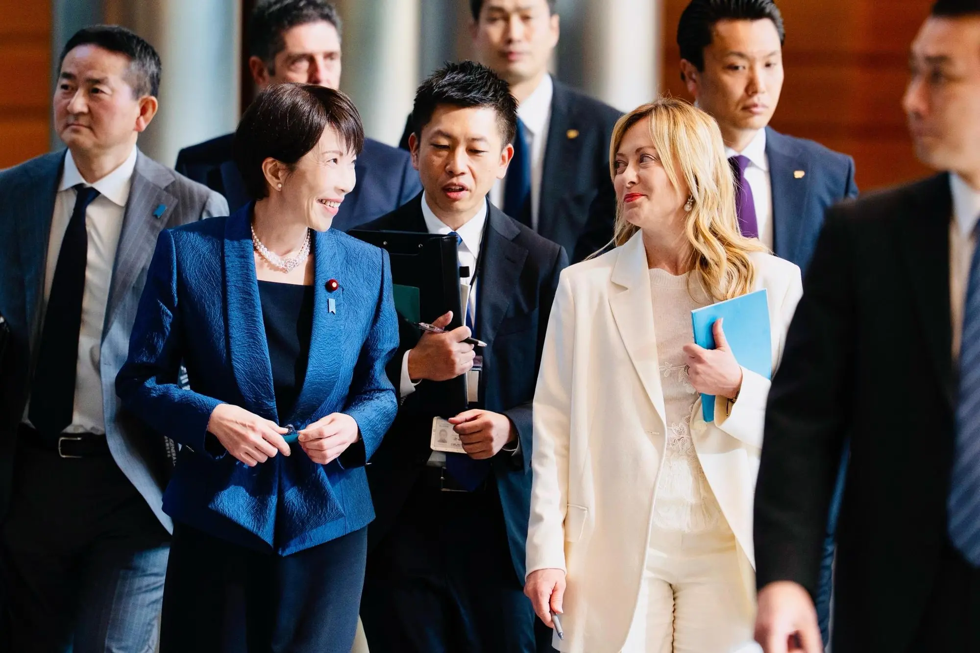 Giorgia Meloni e la premier giapponese Sanae Takaichi (Ansa)