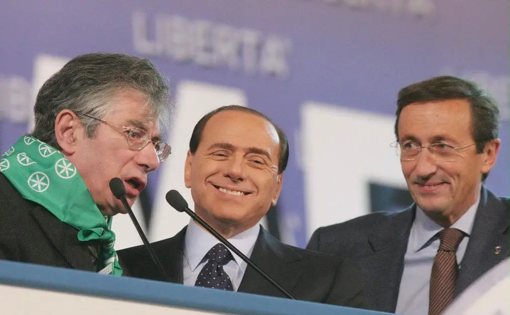 Con Berlusconi e Bossi (Ansa)