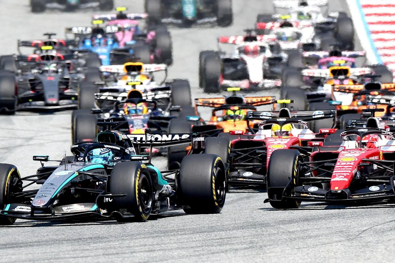 La partenza del Gp d'Austria (Ansa)
