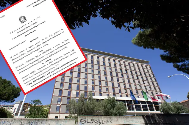 La sede della regione in viale Trento e la sentenza del Tar (L'Unione Sarda)