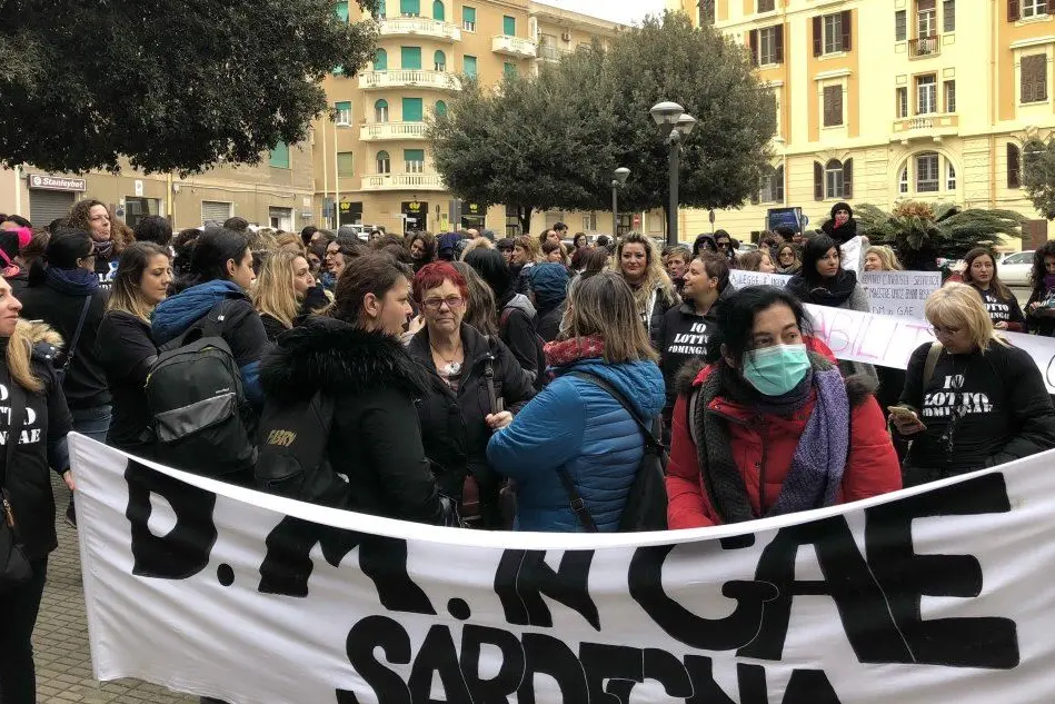 La protesta a Cagliari