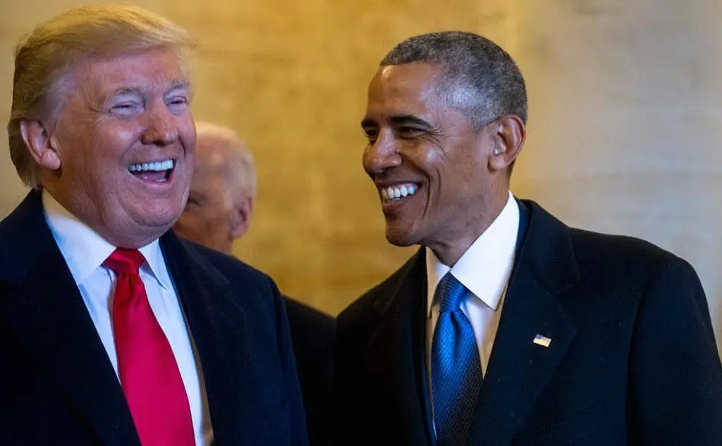 Barack Obama e l'attuale presidente Usa Donald Trump
