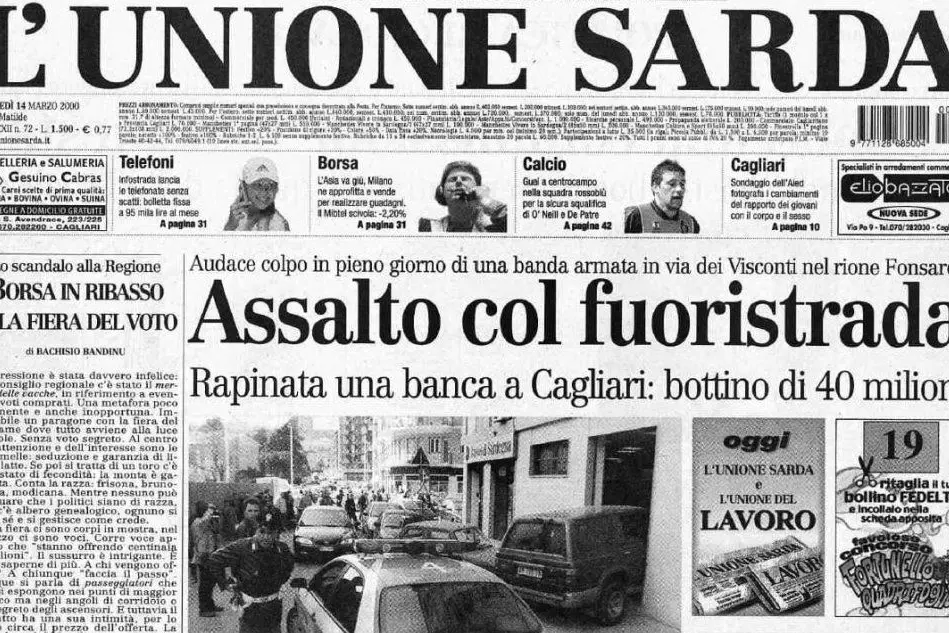 #AccaddeOggi: 14 marzo 2000, clamorosa rapina a Cagliari