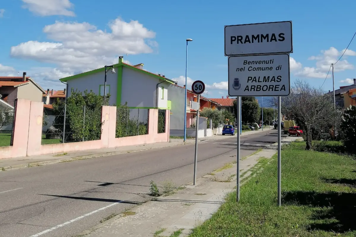 L'ingresso di Palmas Arborea (foto concessa)