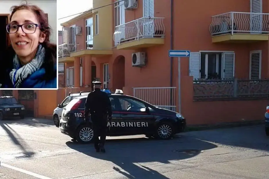 I carabinieri sul luogo dell'incidente (foto Secci). Nel riquadro la vittima (foto Loi)