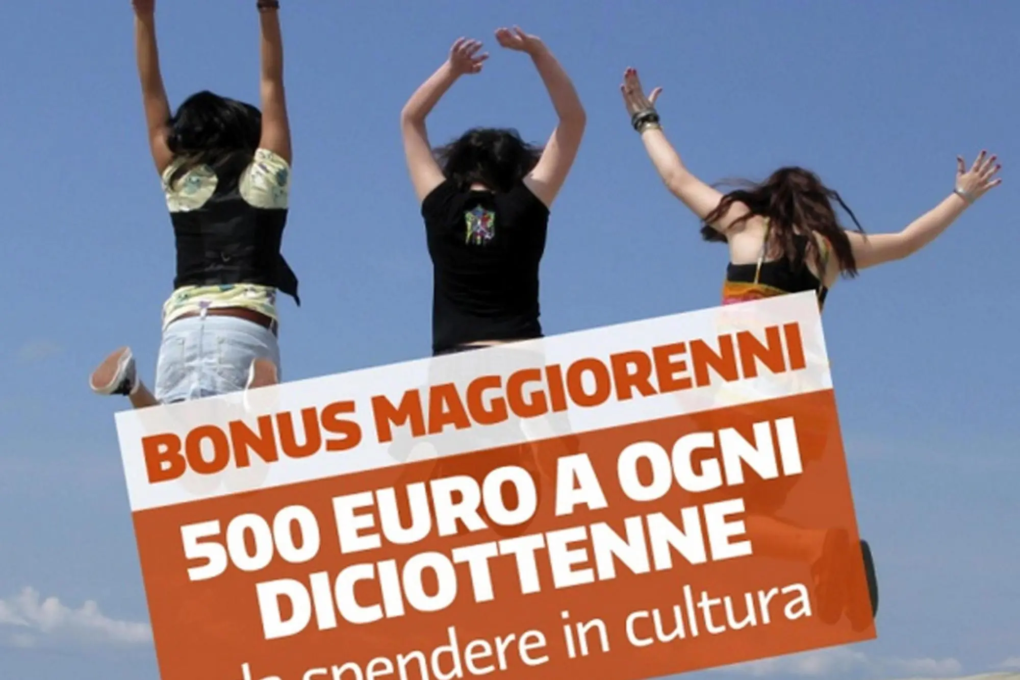 La slide pubblicata sul sito del Governo per illustrare il bonus per i maggiorenni da spendere in cultura (Ansa)