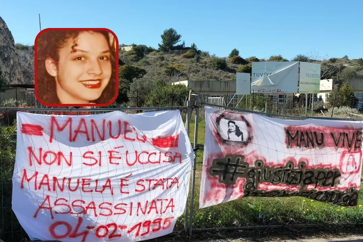 Manuela Murgia e striscioni per ricordarla a Tuvixeddu