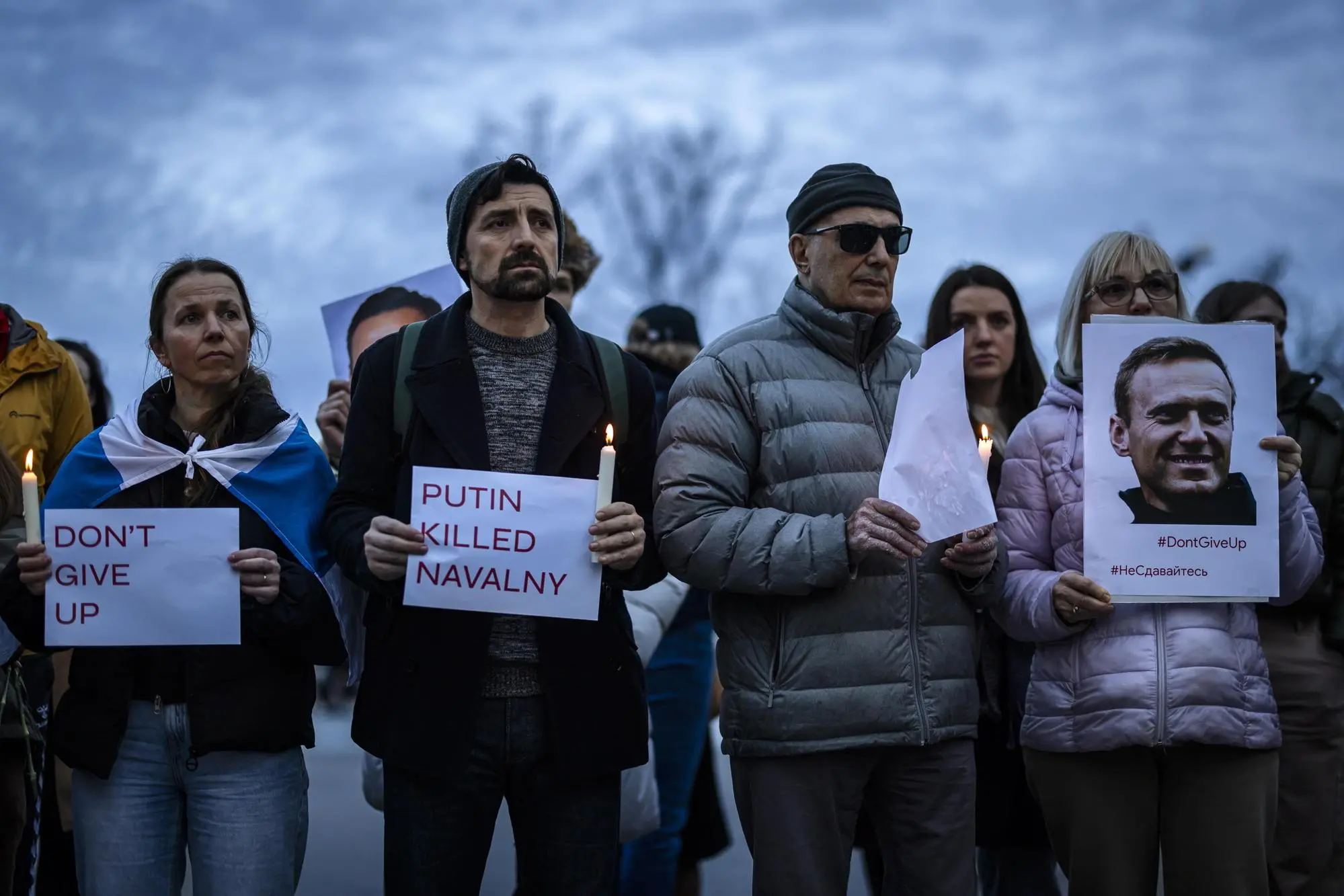 Una protesta pro-Navalny a Zurigo (Ansa)