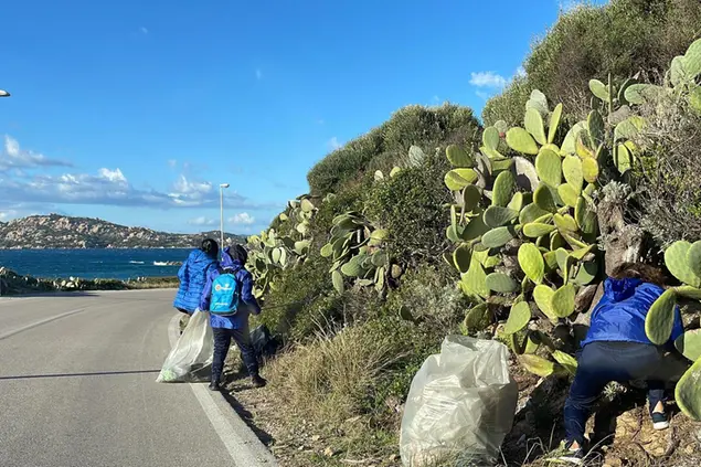 I volontari al lavoro (foto "Un arcipelago senza plastica")