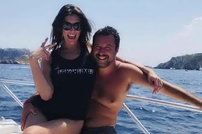 Elisa Isoardi e Matteo Salvini (Archivio L'Unione Sarda)