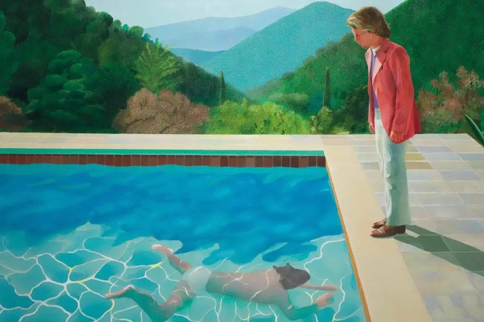 L'opera di David Hockney dal titolo "Portrait of an Artist" (foto Christie's)