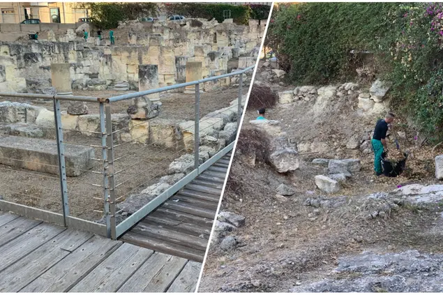 Le operazioni di pulizia a Cagliari (foto concessa)