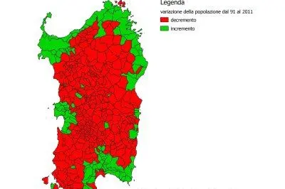 Variazione della popolazione dal 1991 al 2011