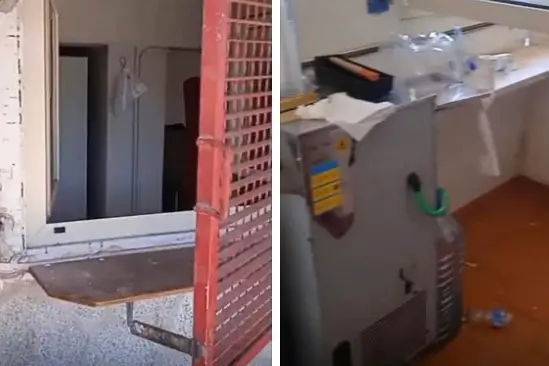 I locali danneggiati del bar (foto Pala)