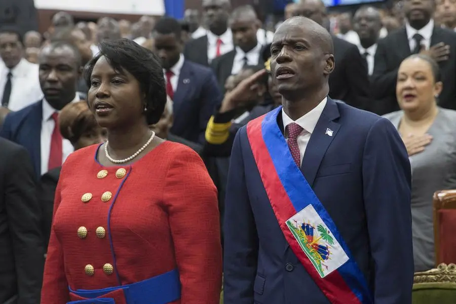 Il presidente di Haiti, Jovenel Moise, insieme alla moglie Martine Marie Etienne Joseph (Ansa)
