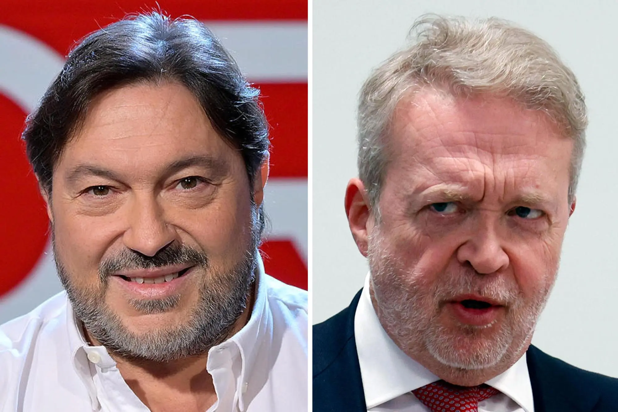Nella combo, il giornalista e conduttore di Report Sigfrido Ranucci (s) e Agostino Ghiglia, membro del Garante per la Privacy, 2 novembre 2025 ANSA / Ettore Ferrari / Fabio Frustaci