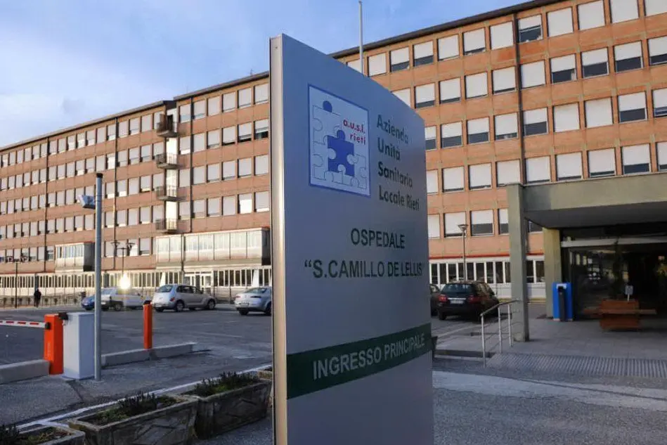 L'ospedale San Camillo De' Lellis di Rieti, dove è stata portata la salma (Ansa)