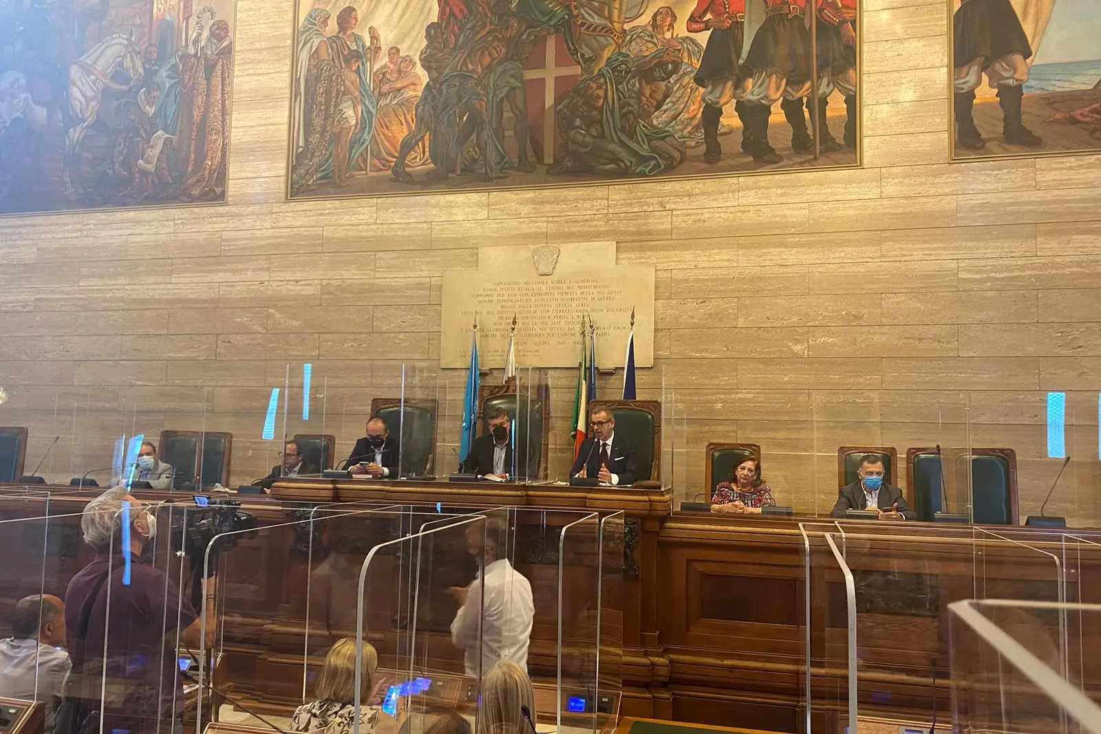 L'aula del Consiglio (Archivio L'Unione Sarda)