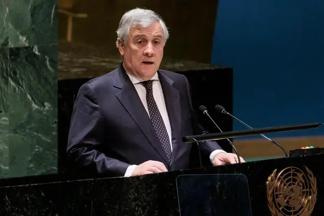 L'intervento del ministro Antonio Tajani all'Onu (Ansa)