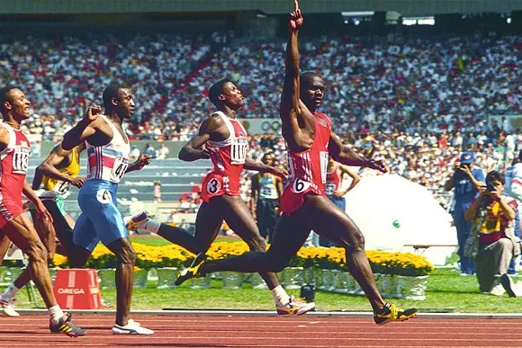 La vittoria di Ben Johnson sui 100 metri alle Olimpiadi di Seul, poi annullata per doping