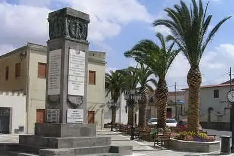 La piazza del centro di Senorbì