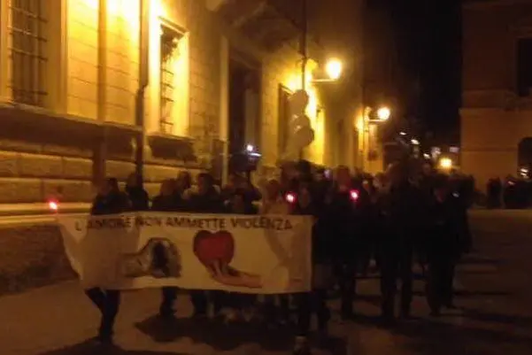 La fiaccolata per Federica Madau
