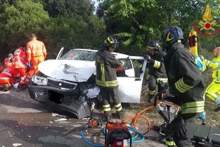 Il luogo dell'incidente (Foto Vigili del fuoco)