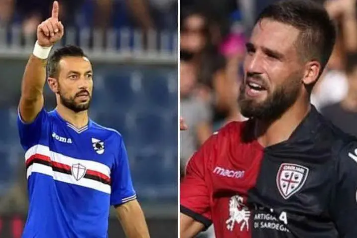 Fabio Quagliarella e Leonardo Pavoletti (Ansa)