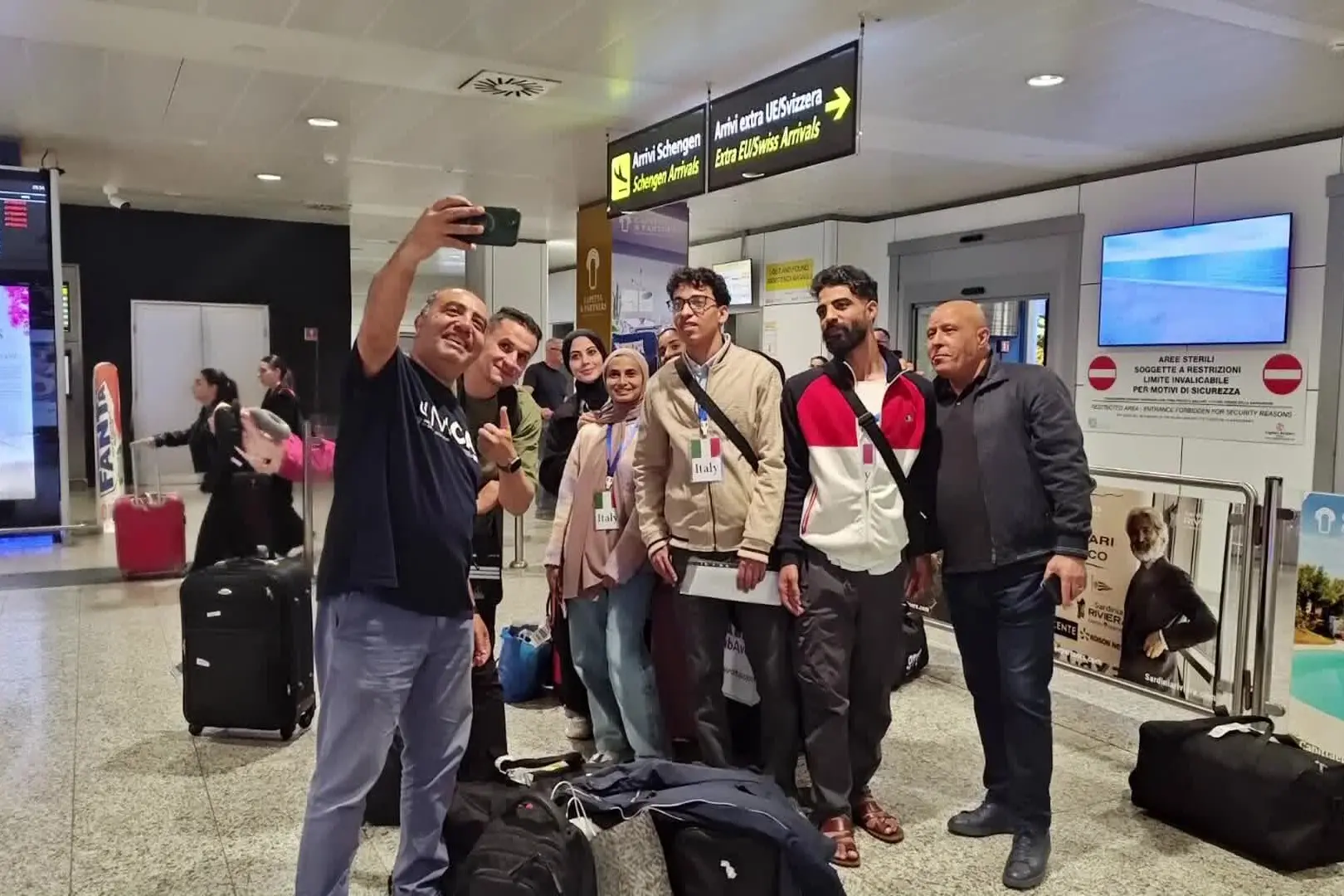 A Elmas l'arrivo di otto giovani palestinesi, studieranno all'Università di Cagliari